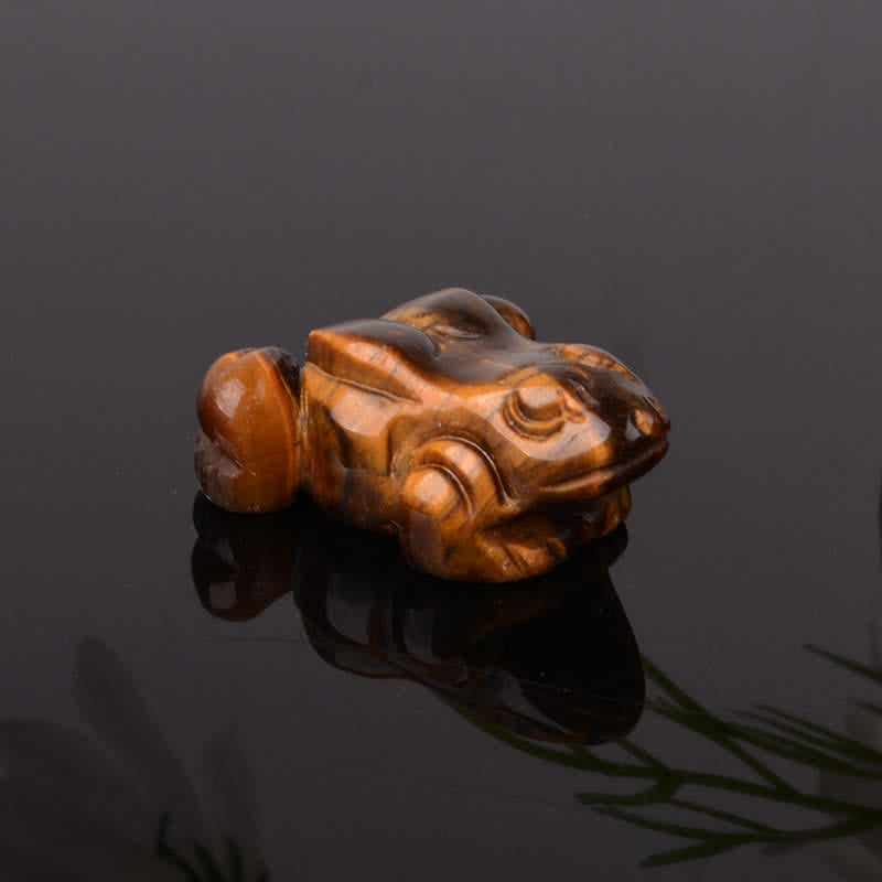 Buddha Stones Natural Green Aventurine Clear Quartz Frog Wealth Crystal & Stone Decor