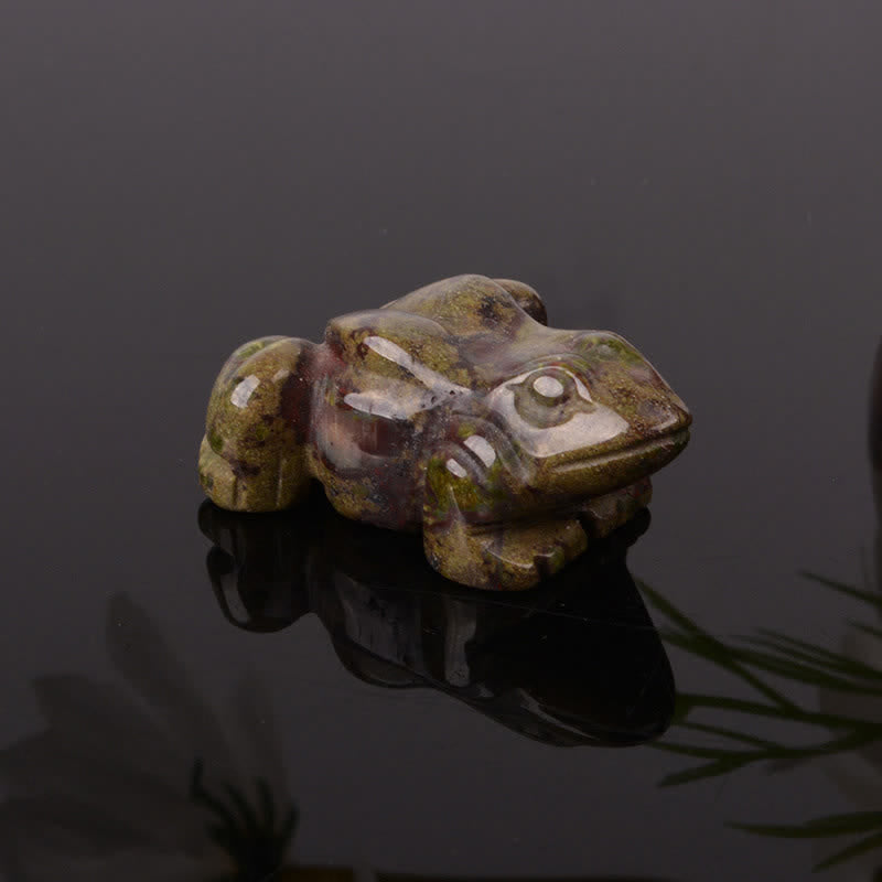 Buddha Stones Natural Green Aventurine Clear Quartz Frog Wealth Crystal & Stone Decor