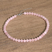 Buddha Stones Natural Rose Quartz Bead Peace Necklace