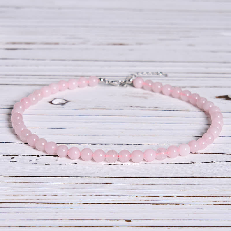 Buddha Stones Natural Rose Quartz Bead Peace Necklace