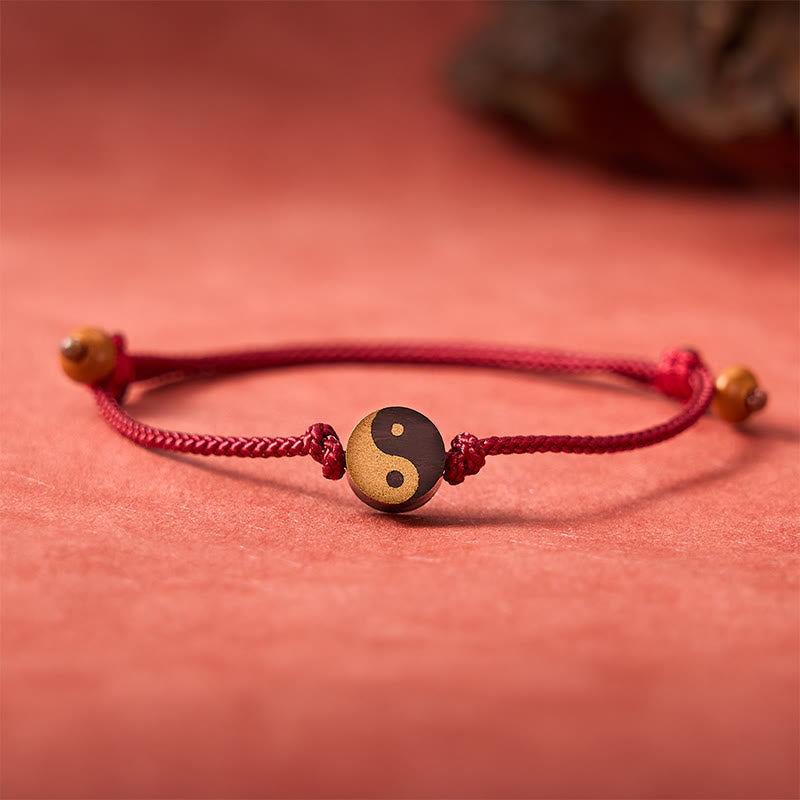 EverestArtstudios Ebony Yin Yang Symbol Peace Colorful String Bracelet