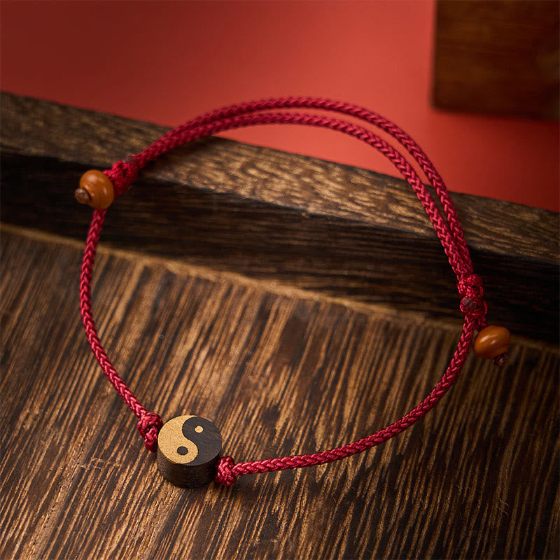 EverestArtstudios Ebony Yin Yang Symbol Peace Colorful String Bracelet