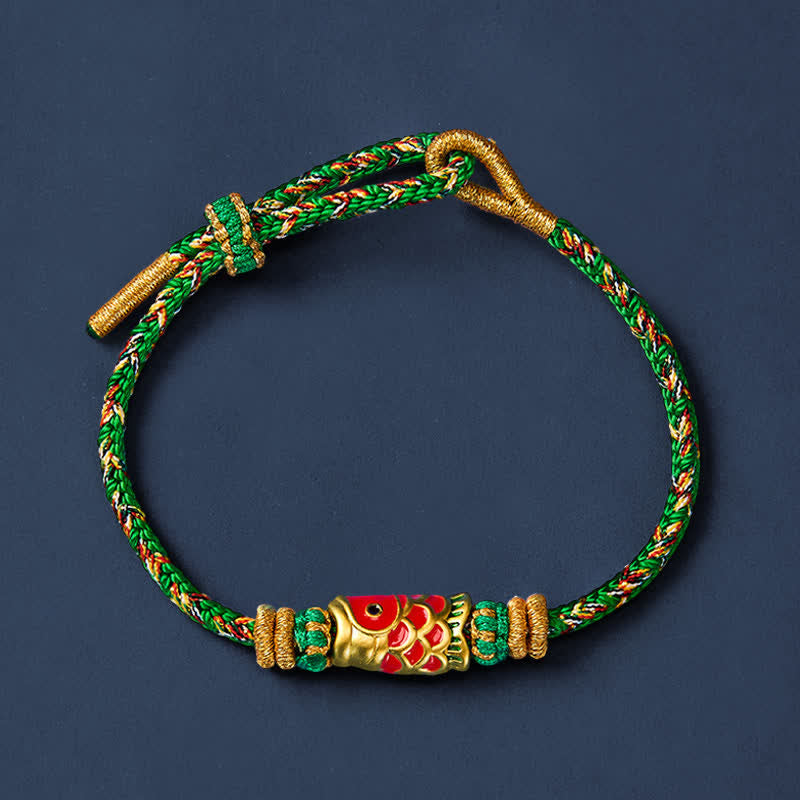 EverestArtStudios Koi Fish Fortune Hand-Woven Cord Bracelet