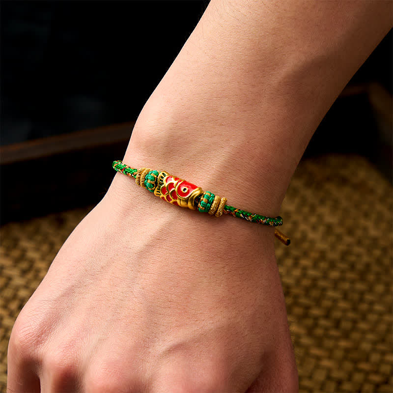 EverestArtStudios Koi Fish Fortune Hand-Woven Cord Bracelet