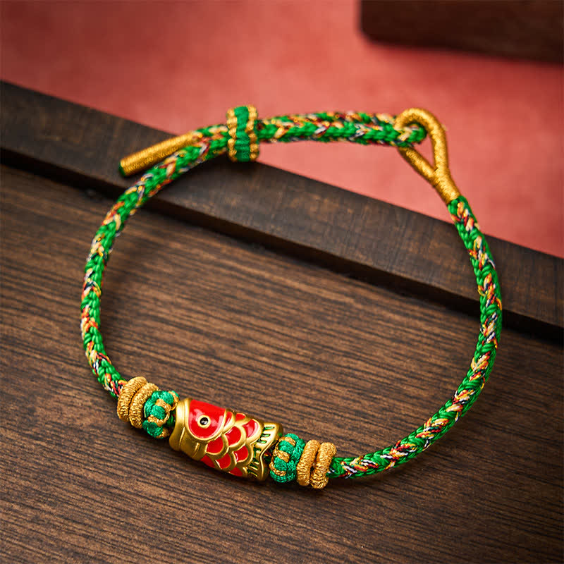 EverestArtStudios Koi Fish Fortune Hand-Woven Cord Bracelet