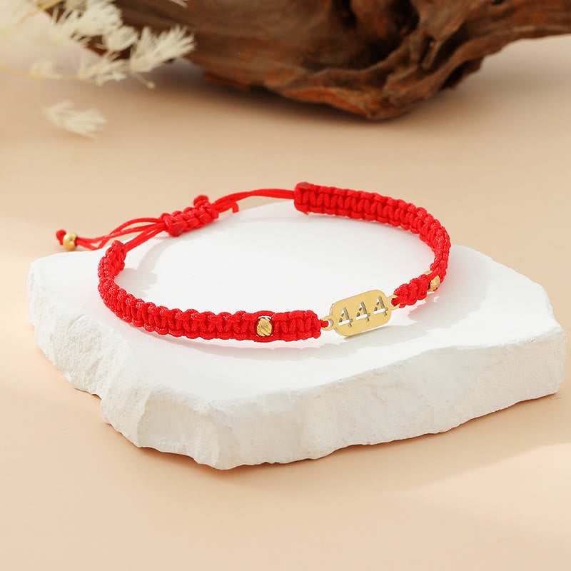 Buddha Stones Angel Numbers Red Black Braided String Connection Bracelet