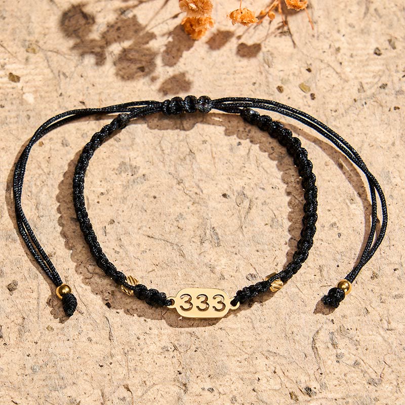 Buddha Stones Angel Numbers Red Black Braided String Connection Bracelet