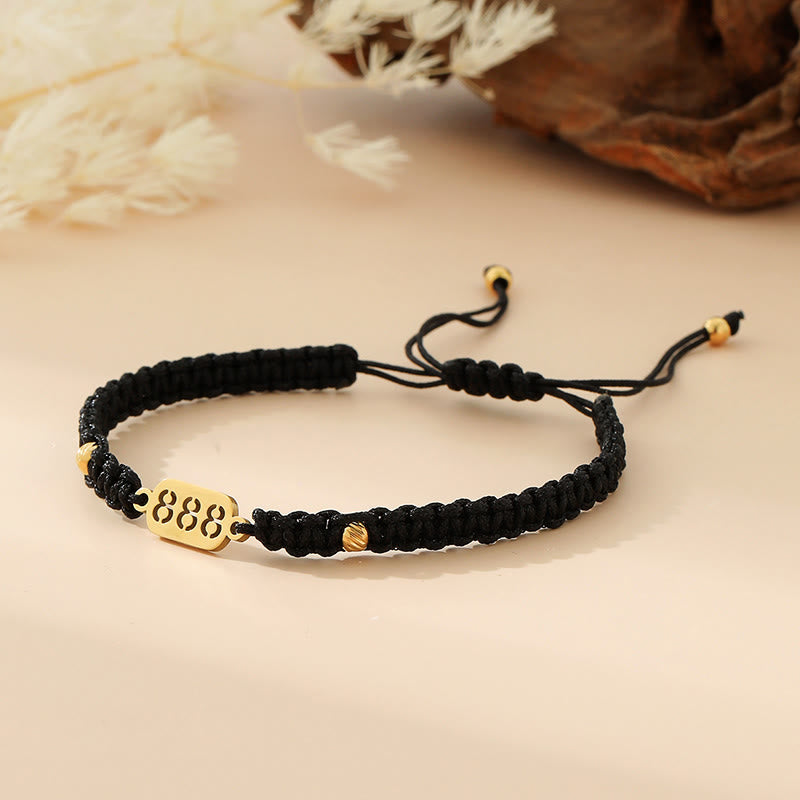 Buddha Stones Angel Numbers Red Black Braided String Connection Bracelet