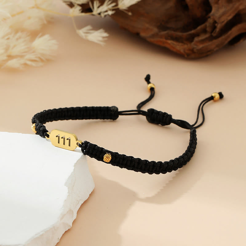 Buddha Stones Angel Numbers Red Black Braided String Connection Bracelet