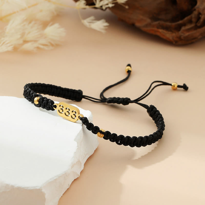 Buddha Stones Angel Numbers Red Black Braided String Connection Bracelet