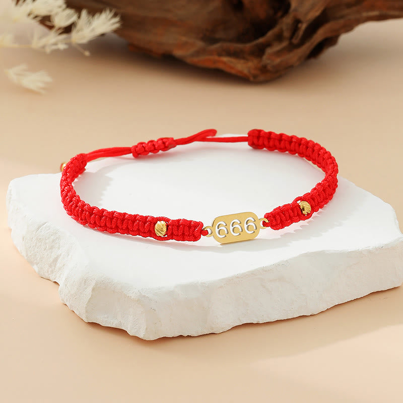 Buddha Stones Angel Numbers Red Black Braided String Connection Bracelet