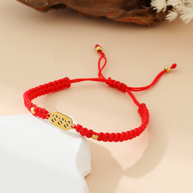 Buddha Stones Angel Numbers Red Black Braided String Connection Bracelet