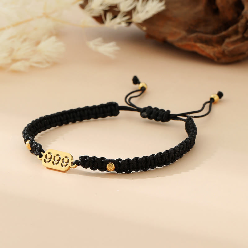 Buddha Stones Angel Numbers Red Black Braided String Connection Bracelet