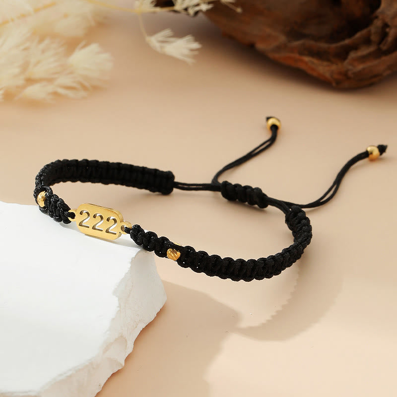 Buddha Stones Angel Numbers Red Black Braided String Connection Bracelet