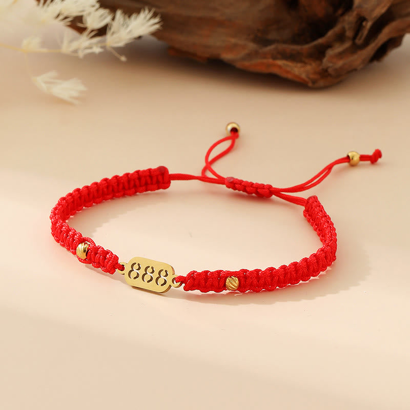 Buddha Stones Angel Numbers Red Black Braided String Connection Bracelet