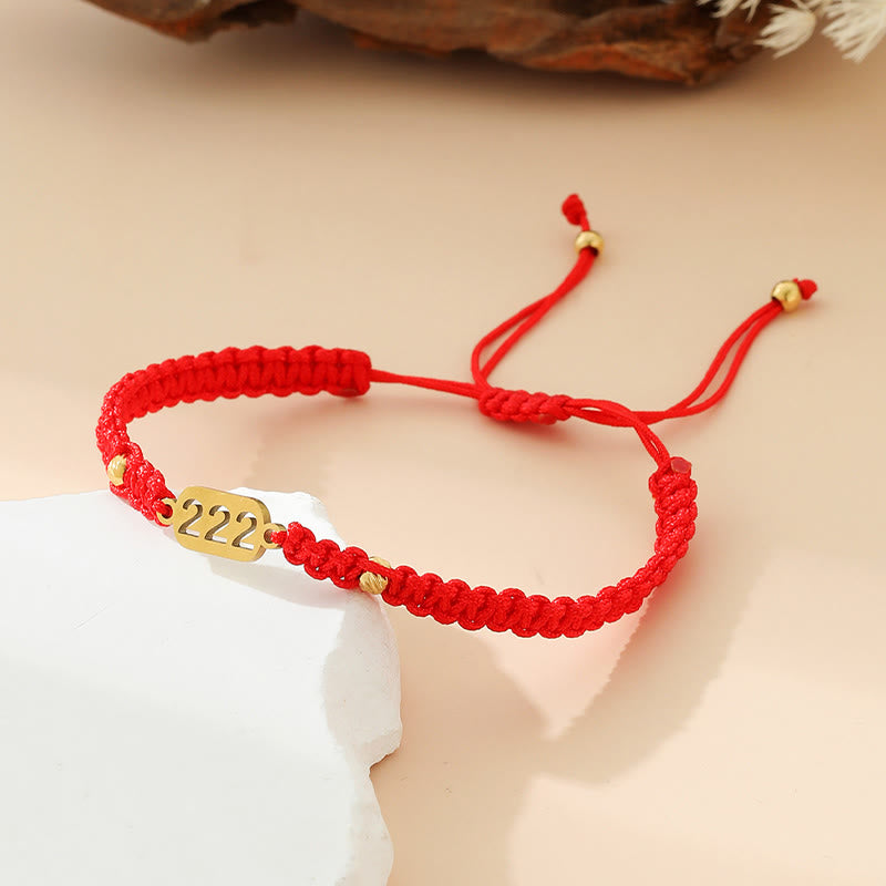 Buddha Stones Angel Numbers Red Black Braided String Connection Bracelet