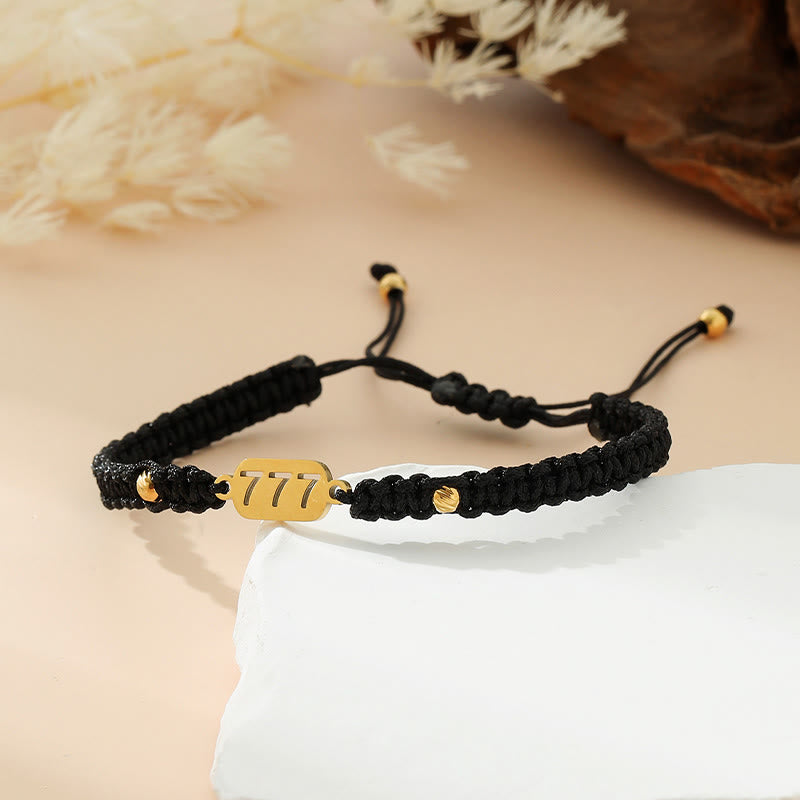 Buddha Stones Angel Numbers Red Black Braided String Connection Bracelet