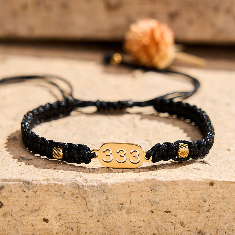 Buddha Stones Angel Numbers Red Black Braided String Connection Bracelet