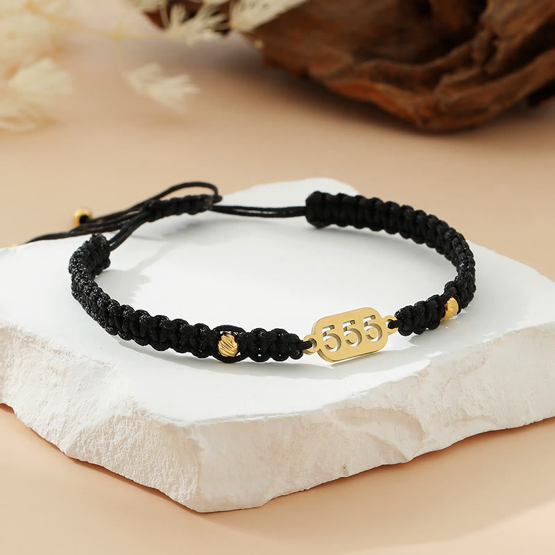 Buddha Stones Angel Numbers Red Black Braided String Connection Bracelet