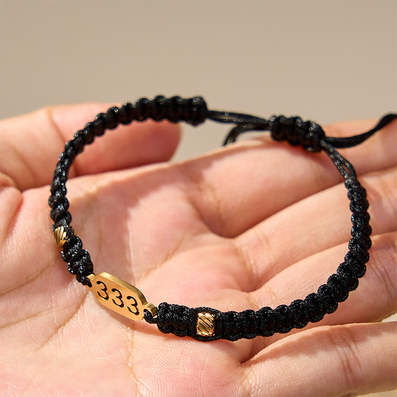 Buddha Stones Angel Numbers Red Black Braided String Connection Bracelet