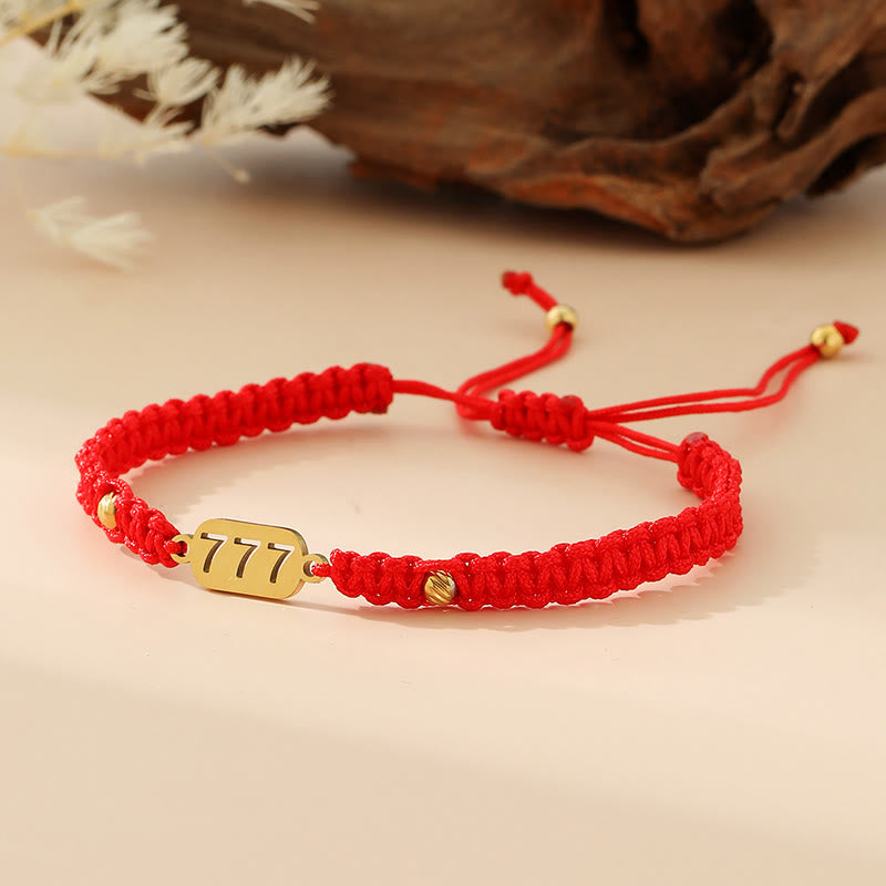 Buddha Stones Angel Numbers Red Black Braided String Connection Bracelet