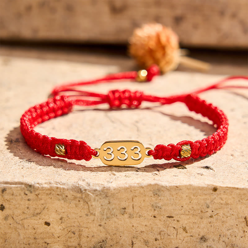 Buddha Stones Angel Numbers Red Black Braided String Connection Bracelet