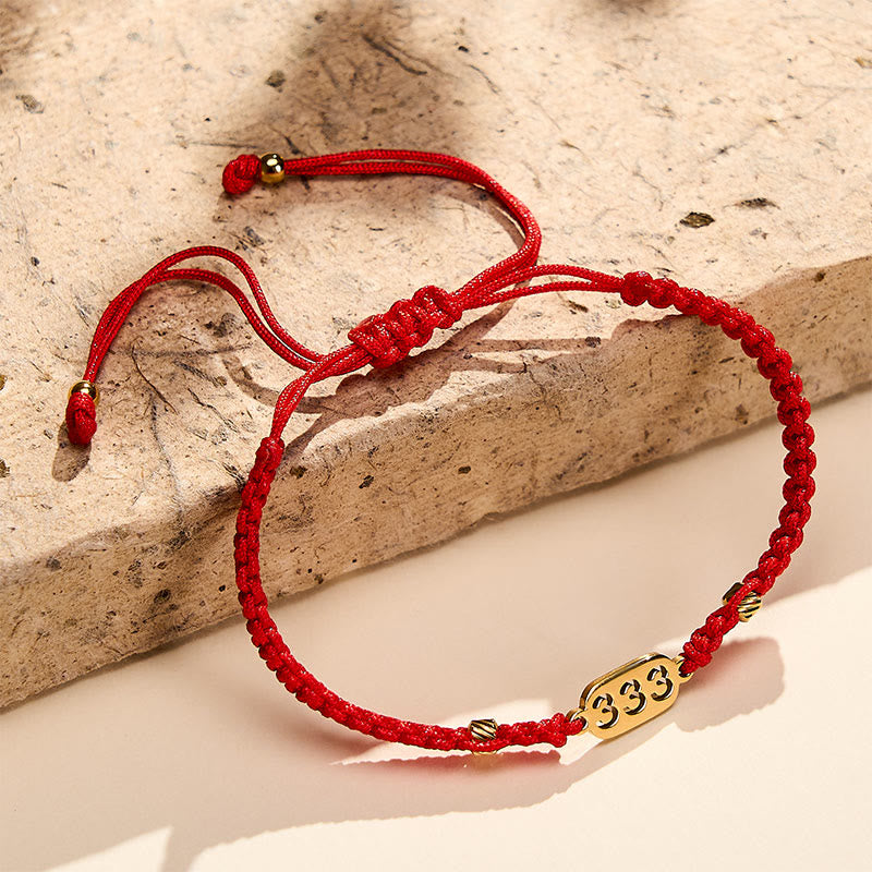 Buddha Stones Angel Numbers Red Black Braided String Connection Bracelet