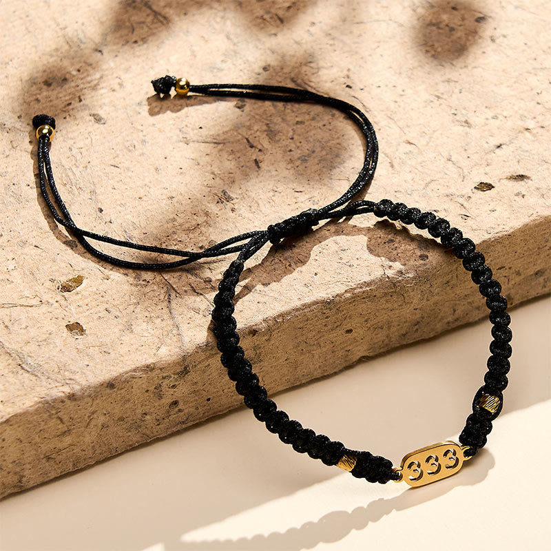 Buddha Stones Angel Numbers Red Black Braided String Connection Bracelet