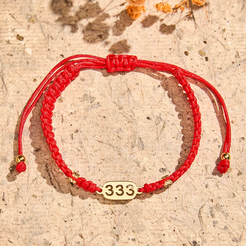 Buddha Stones Angel Numbers Red Black Braided String Connection Bracelet