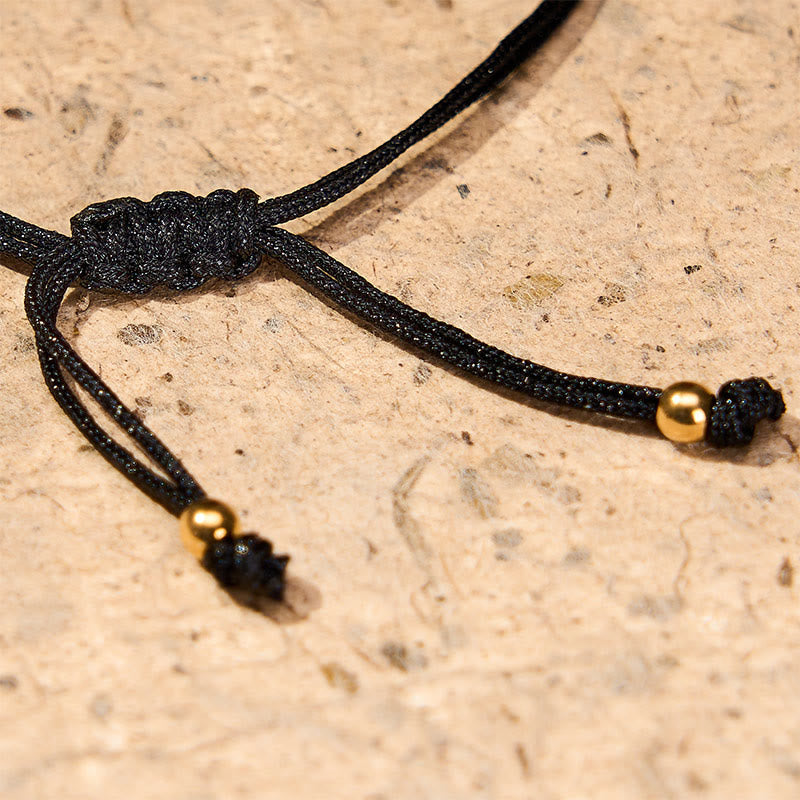 Buddha Stones Angel Numbers Red Black Braided String Connection Bracelet