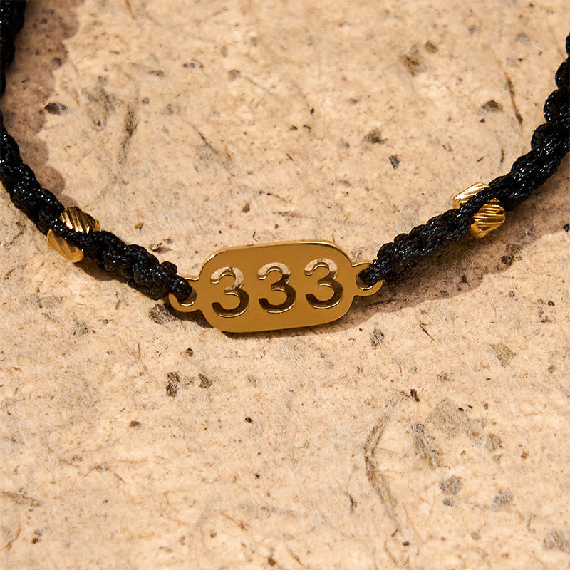 Buddha Stones Angel Numbers Red Black Braided String Connection Bracelet