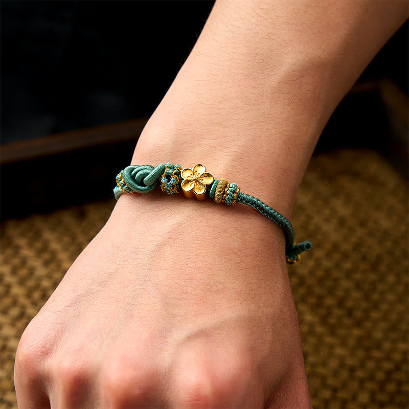 EverestArtstudios Flower Braided Rope Knot Adjustable Bracelet