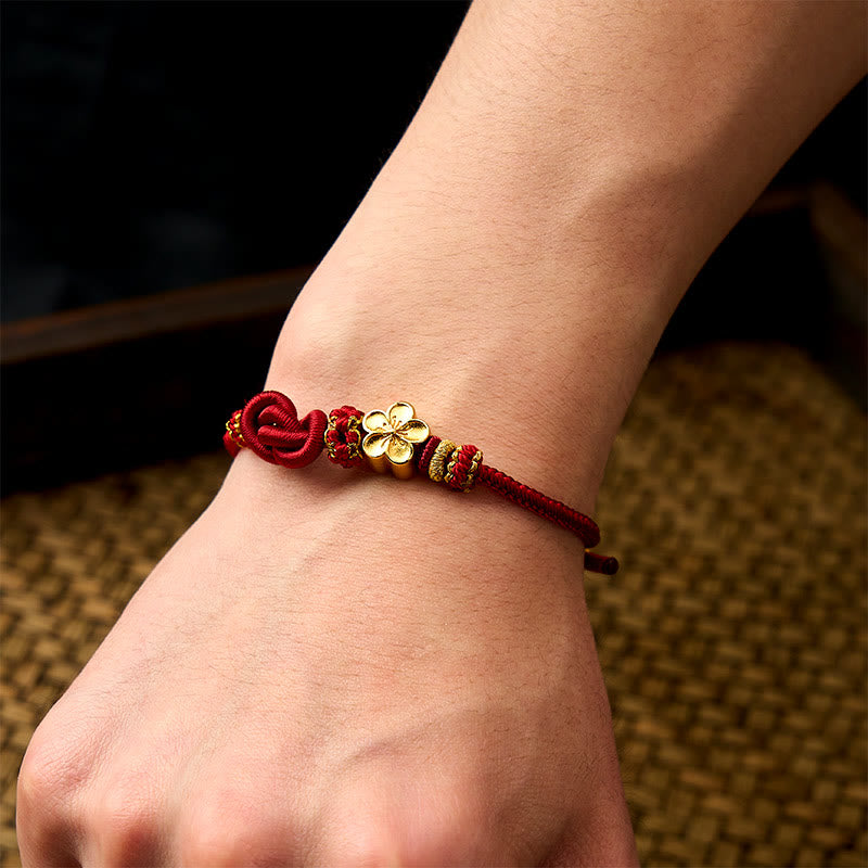 EverestArtstudios Flower Braided Rope Knot Adjustable Bracelet