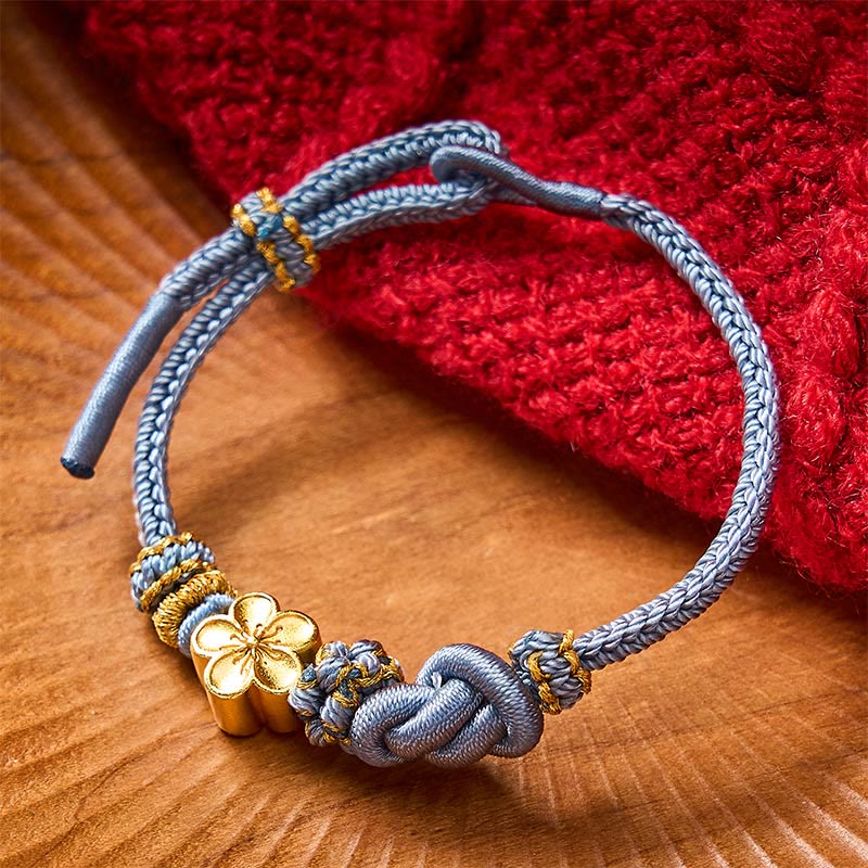 EverestArtstudios Flower Braided Rope Knot Adjustable Bracelet