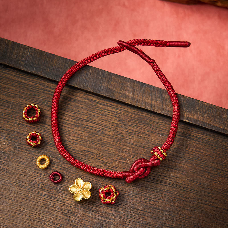 EverestArtstudios Flower Braided Rope Knot Adjustable Bracelet