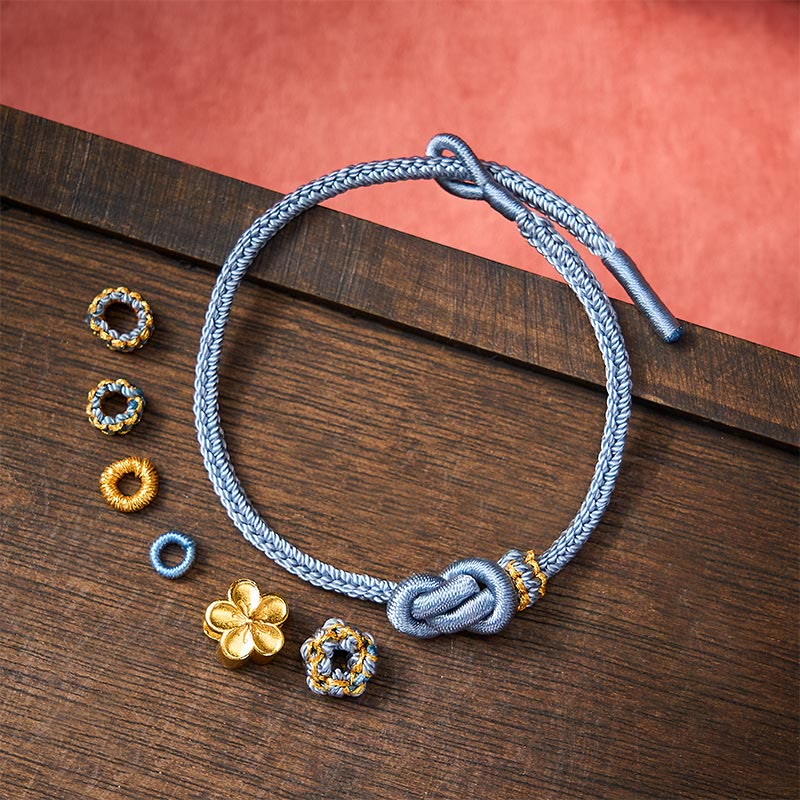EverestArtstudios Flower Braided Rope Knot Adjustable Bracelet