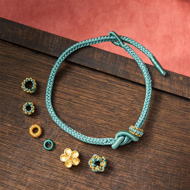 EverestArtstudios Flower Braided Rope Knot Adjustable Bracelet