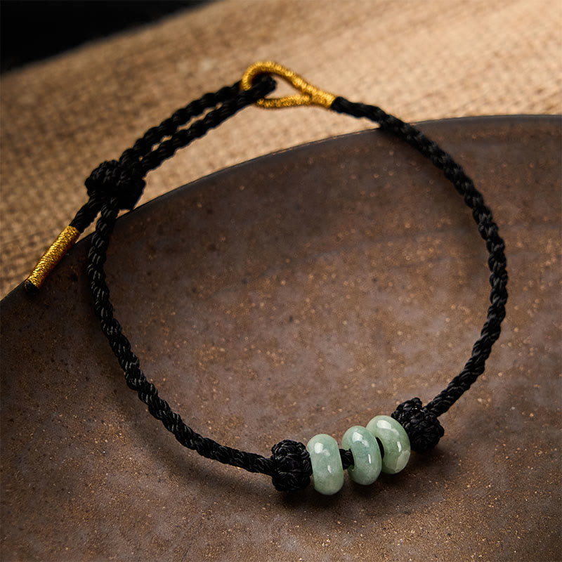 EverestArtstudios Handmade Braided Red String 3mm Jade Beads Protection Adjustable DIY Bracelet