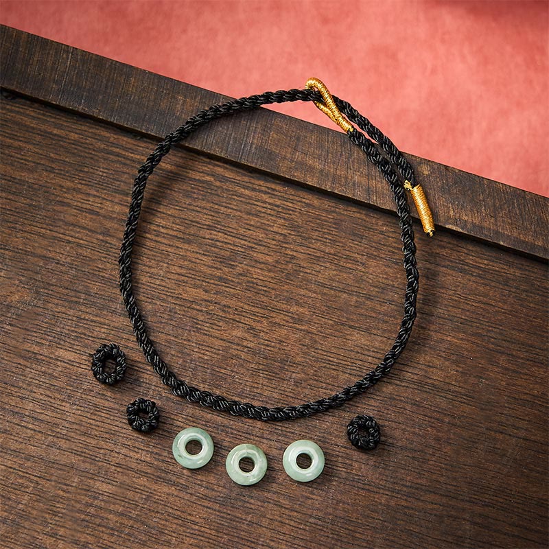 EverestArtstudios Handmade Braided Red String 3mm Jade Beads Protection Adjustable DIY Bracelet