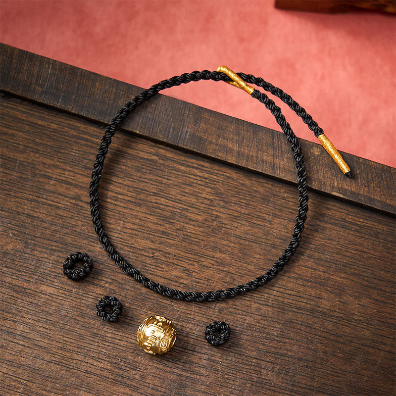 Buddha Stones Hand-Woven Red String Strength Om Mani Padme Hum Adjustable DIY Bracelet