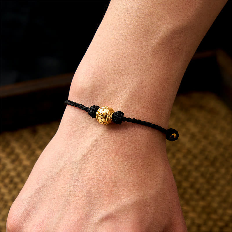 Buddha Stones Hand-Woven Red String Strength Om Mani Padme Hum Adjustable DIY Bracelet