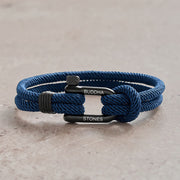 Buddha Stones Titanium Steel Shackle Rope Strengthen Bracelet