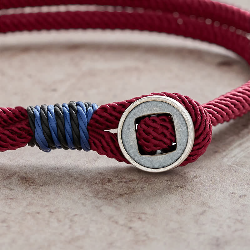 Buddha Stones 925 Sterling Silver Double Wrap Button Protection Bracelet