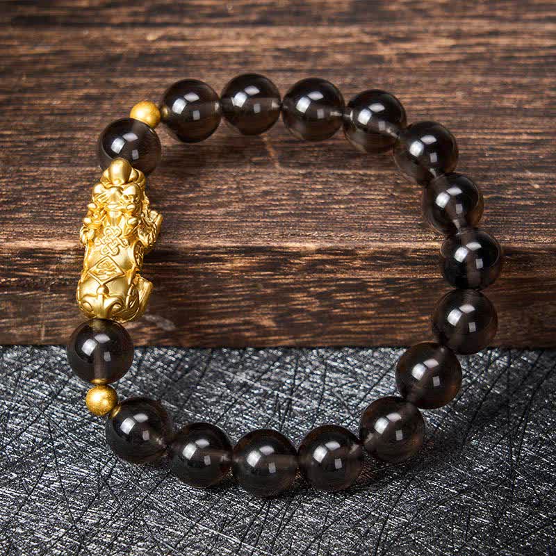 Buddha Stones PiXiu Ice Obsidian Auspicioisness Bracelet