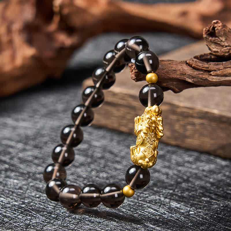 Buddha Stones PiXiu Ice Obsidian Auspicioisness Bracelet