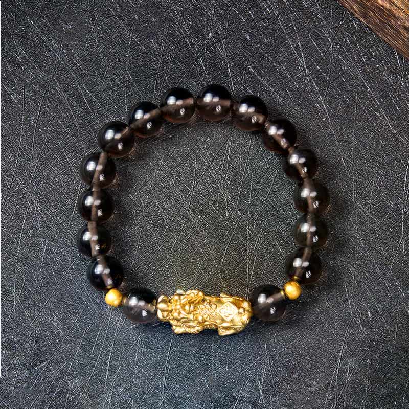 Buddha Stones PiXiu Ice Obsidian Auspicioisness Bracelet