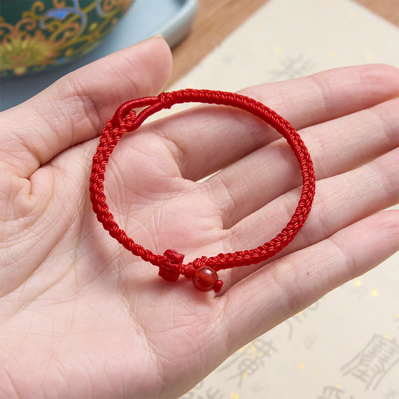 Buddha Stones Green Aventurine Red String Balance Bracelet