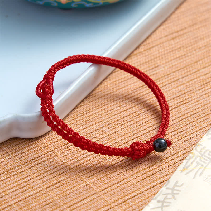 Buddha Stones Green Aventurine Red String Balance Bracelet