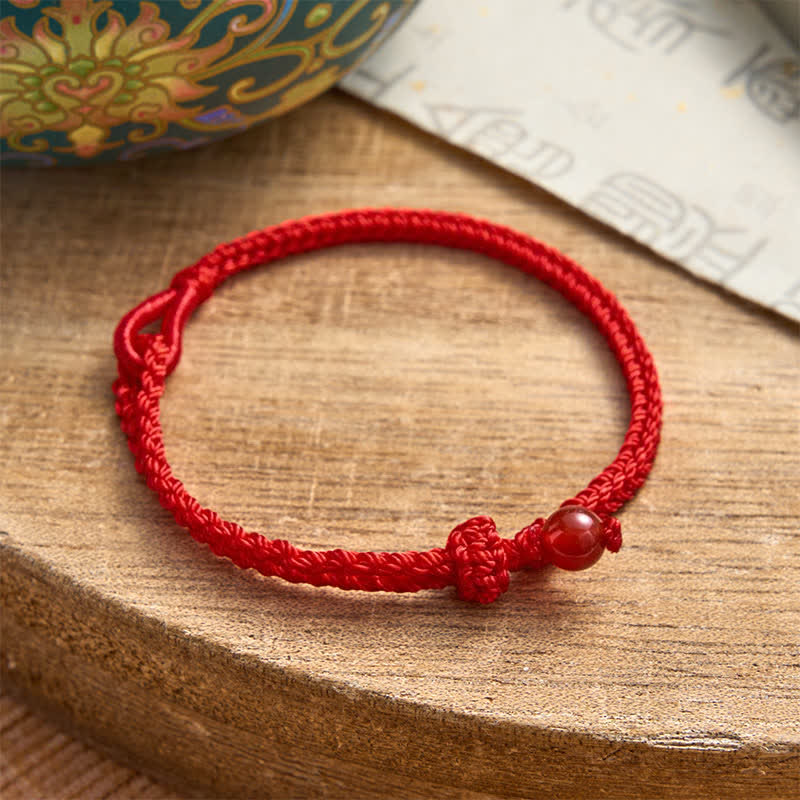 Buddha Stones Green Aventurine Red String Balance Bracelet