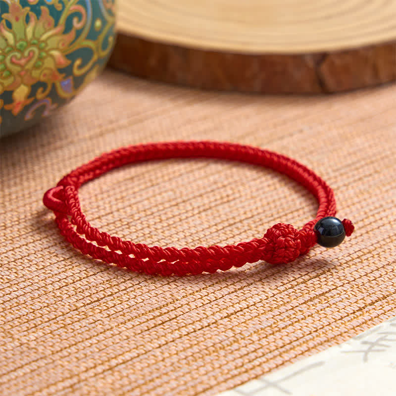 Buddha Stones Green Aventurine Red String Balance Bracelet